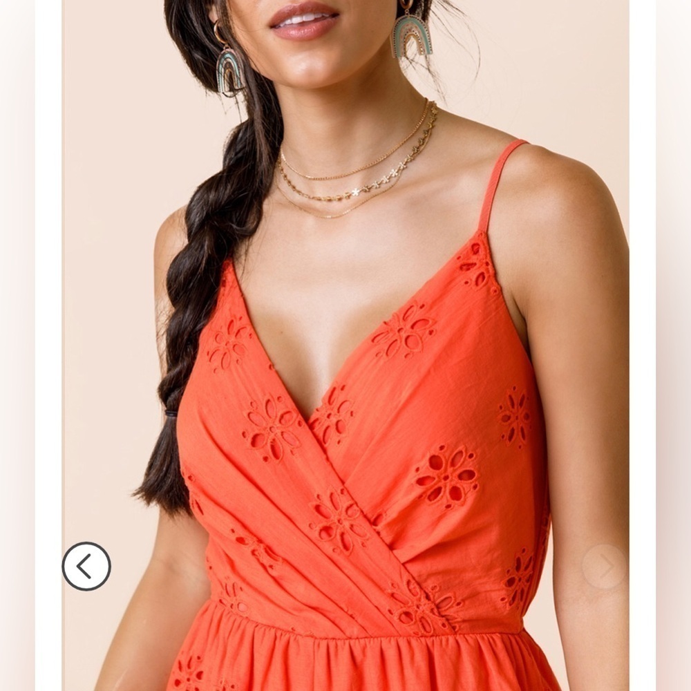 Francesca’s Blue Rain Coral Romper large NWT - Picture 2 of 7